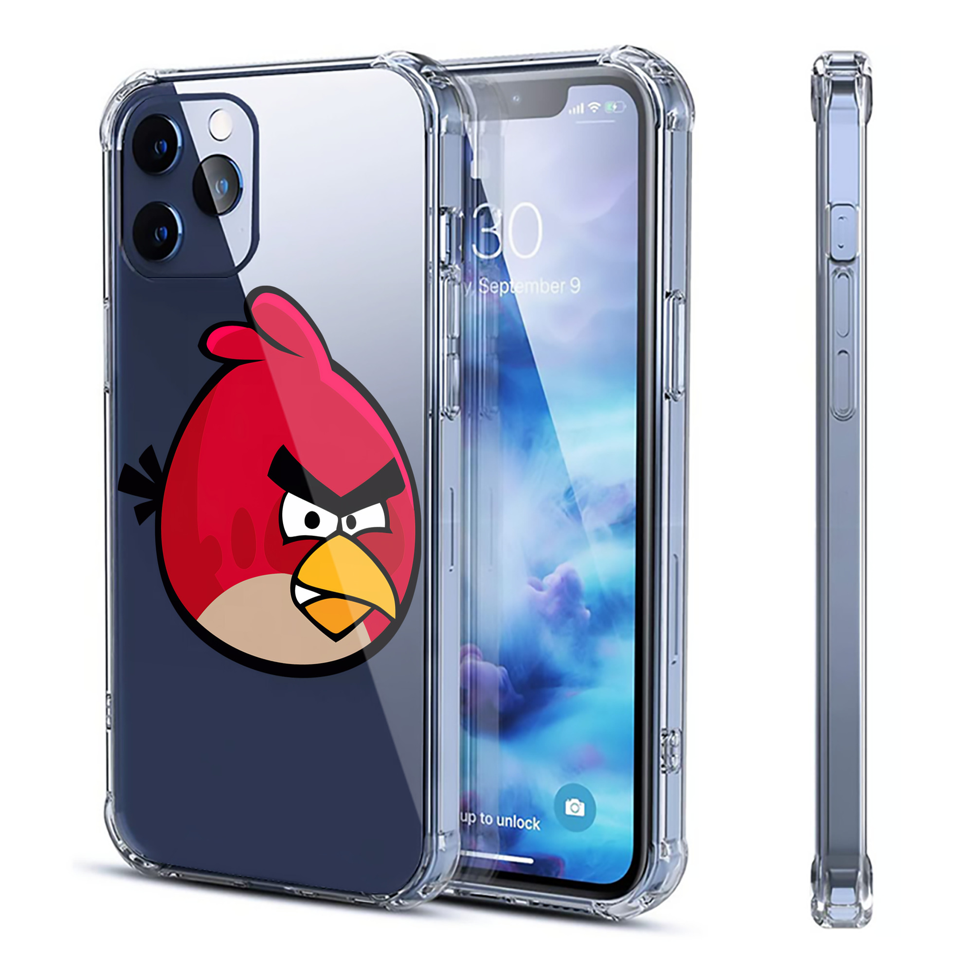 （画像用） Angry Birds アングリーバード 【iPhone 12シリーズ対応】透明スマホケース（クリアソフトケース）